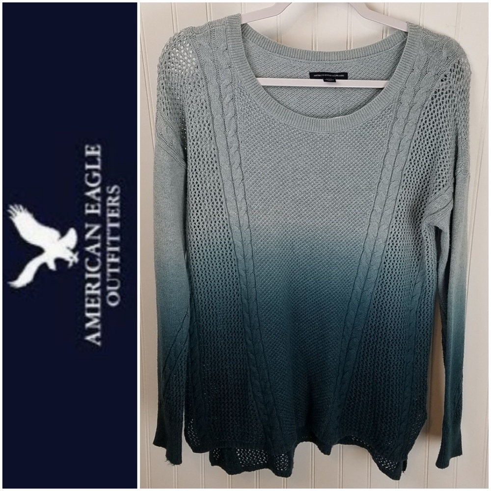 American Eagle Outfitters Blue Ombre Sweater Sz Sm